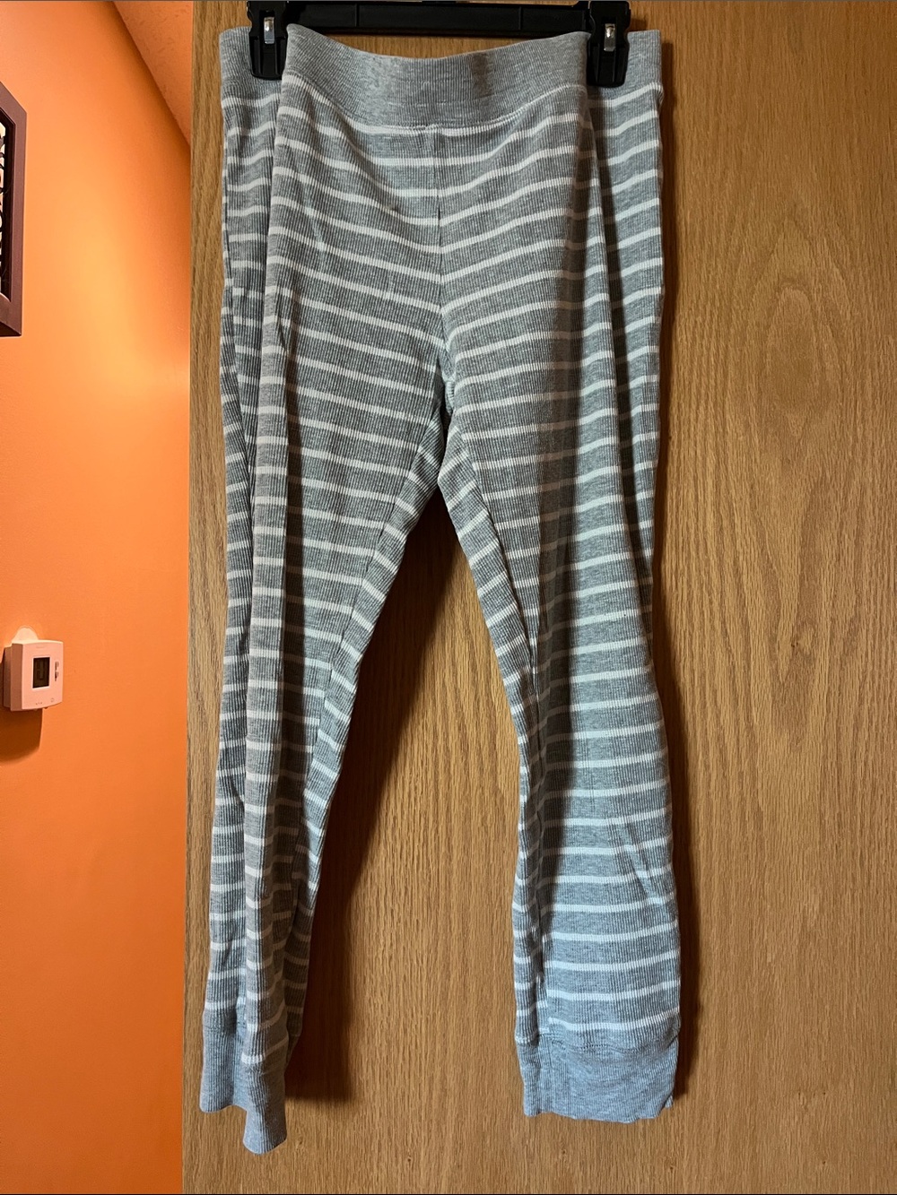 Gilligan & O'Malley Gray and White Striped Pajama Pants